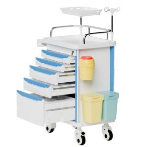 Medical Crash Cart with CPR Board and Drawers