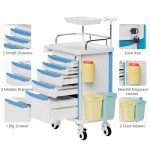 Medical Crash Cart with CPR Board and Drawers