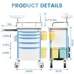 Medical Crash Cart with CPR Board and Drawers
