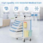 Medical Crash Cart with CPR Board and Drawers