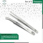 Essential 2PC Stainless Steel Forceps Set - 4.5
