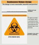 500pcs Biohazard Specimen Bags with Ziplock Top