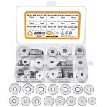 VIGRUE 304 Stainless Steel Flat Washers Set, 225 Pieces