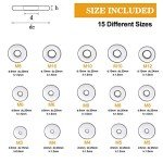 VIGRUE 304 Stainless Steel Flat Washers Set, 225 Pieces