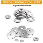 VIGRUE 304 Stainless Steel Flat Washers Set, 225 Pieces