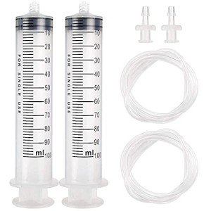 2pcs 100ml Plastic Syringe with Tubing and Connectors