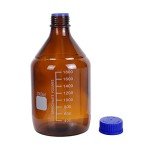 2 Liter Amber Glass Graduated Lab Bottle with Cap