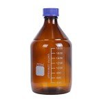 2 Liter Amber Glass Graduated Lab Bottle with Cap