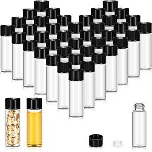 Lallisa 200 Pcs Clear Glass Vials with Caps