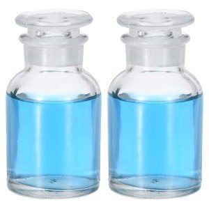 60ml Glass Reagent Media Bottles with Stopper - 2 Pack