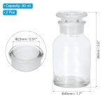 60ml Glass Reagent Media Bottles with Stopper - 2 Pack