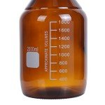 2 Liter Amber Glass Graduated Lab Bottle with Cap