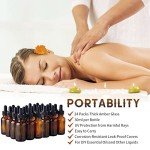 24 Pack Amber Glass Dropper Bottles, 1 oz