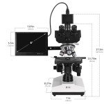 HSL 8-Inch LCD Trinocular Microscope with 2K Camera