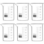 QWORK 100ml Glass Beaker Set of 6