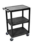LUXOR 3-Shelf Utility Cart, Black