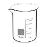 QWORK 100ml Glass Beaker Set of 6