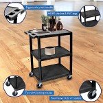 LUXOR 3-Shelf Utility Cart, Black