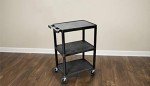 LUXOR 3-Shelf Utility Cart, Black