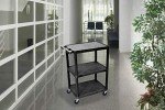 LUXOR 3-Shelf Utility Cart, Black