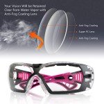 SAFEYEAR Women's Anti-Fog Safety Goggles with HD Lenses
