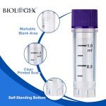25 Cryogenic Vials with Blue Caps - 1.0ml