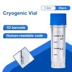25 Cryogenic Vials with Blue Caps - 1.0ml