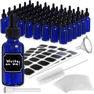 48PK Cobalt Blue Glass Bottles with Droppers