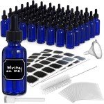 48PK Cobalt Blue Glass Bottles with Droppers