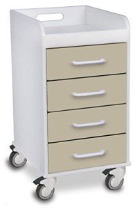 TrippNT Polyethylene Compact Locking Cart with 4 Drawers