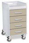 TrippNT Polyethylene Compact Locking Cart with 4 Drawers