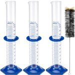 3 Pack 250 ml Glass Graduated Cylinders Set