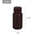 UMETASS 2 oz Amber HDPE Wide Mouth Bottles (5)