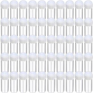 300 Pcs Clear Plastic Sample Bottles with Caps