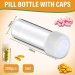 300 Pcs Clear Plastic Sample Bottles with Caps