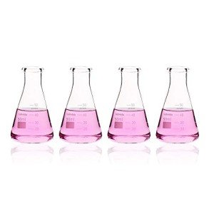 4-Pack 50ml Narrow Mouth Erlenmeyer Flask Set