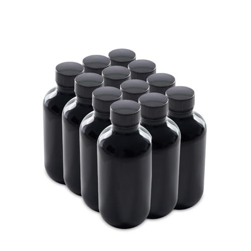 12 Pack of 4 oz Black UV Glass Bottles