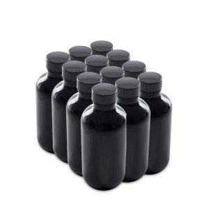 12 Pack of 4 oz Black UV Glass Bottles
