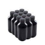 12 Pack of 4 oz Black UV Glass Bottles
