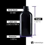 12 Pack of 4 oz Black UV Glass Bottles