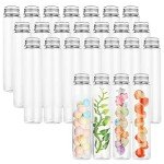 40 Clear Plastic Test Tubes with Screw Caps