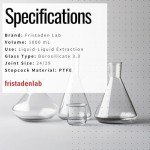 Fristaden Lab 1000 mL Borosilicate Separatory Funnel