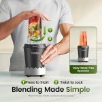 TOPZEE 1000W Personal Smoothie Blender with Travel Cups