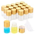 JIUWU 20-Pack 5ml Glass Sample Jars with Funnels