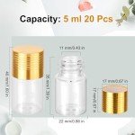 JIUWU 20-Pack 5ml Glass Sample Jars with Funnels