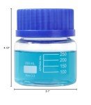 4 Pack 250ml Borosilicate Glass Lab Storage Bottles