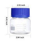6 Pack 250 mL Wide Mouth Glass Lab Bottles