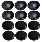 12-Pack Black Poly Seal Screw Caps for Bottles