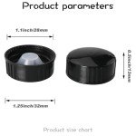 12-Pack Black Poly Seal Screw Caps for Bottles