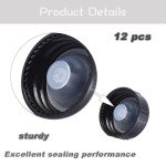 12-Pack Black Poly Seal Screw Caps for Bottles